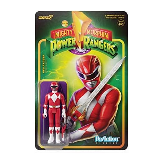 Super7 Mighty Morphin Power Rangers Red Ranger - 3.75" Power Rangers Action Figure with Accessories Classic TV Show Collectibles and Retro Toys