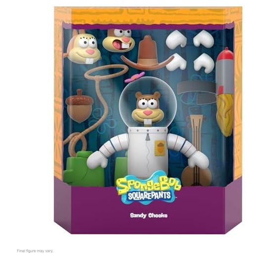 Super7 ULTIMATES! Spongebob Squarepants Sandy Cheeks - 7" Spongebob Action Figure with Accessories Classic Cartoon Collectibles and Retro Toys