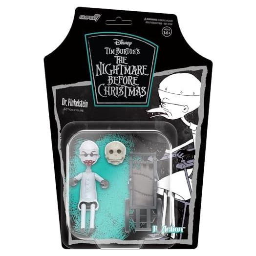 Super7 Tim Burton's The Nightmare Before Christmas Dr. Finkelstein - 3.75" Disney Action Figure with Accessory Classic Movie Collectibles and Retro Toys
