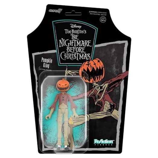 Super7 Tim Burton's The Nightmare Before Christmas Pumpkin King - 3.75" Disney Action Figure with Accessory Classic Movie Collectibles and Retro Toys