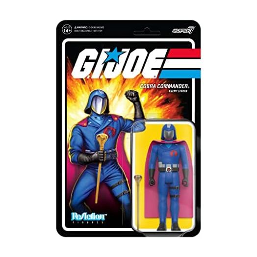 Super7 G.I. Joe Cobra Commander - 3.75" G.I. Joe Action Figure with Accessory Classic Cartoon Collectibles and Retro Toys