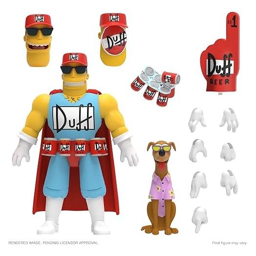 Super7 Ultimates The Simpsons Duffman - 7" The Simpsons Action Figure with Accessories Classic TV Show Collectibles and Retro Toys