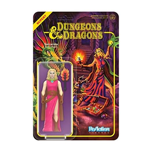 Super7 Dungeons & Dragons Sorceress - 3.75" Dungeons and Dragons ReAction Figure with Accessory Vintage Collectibles and Retro Toys