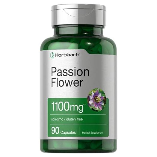 Passion Flower Capsules | 1100mg | 90 Count | Non-GMO & Gluten Free Extract Supplement | by Horbaach