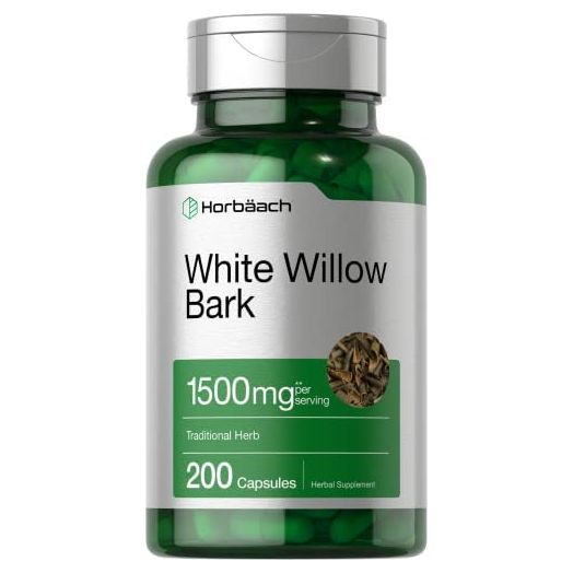 White Willow Bark Capsules | 1500mg | 200 Pills | Max Strength | Non-GMO, Gluten Free Herb Extract | by Horbaach