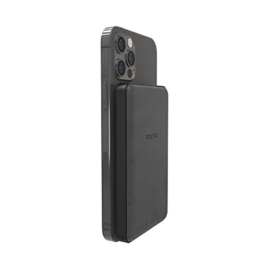 mophie Snap+ Juice Pack Mini - Wireless Portable Magnetic Charger with 5000 mAh Internal Battery, Compatible with MagSafe & Qi-Enabled Smartphones, Works with Apple, Samsung, and Google Phones, Black
