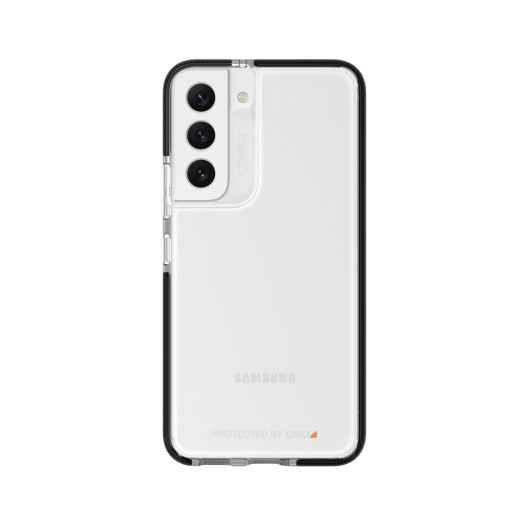 ZAGG Gear4 Santa Cruz for Samsung Galaxy S22+, Sleek, Clear Case that Highlights the D3O® Protection Material, Black