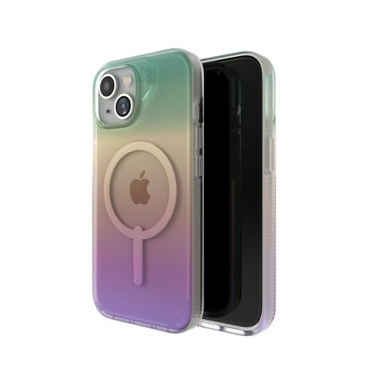 ZAGG Milan Snap iPhone 15 Case - MagSafe Phone Case with Drop Protection (13ft/4m), Durable Graphene, Anti-Yellowing & Scratch-Resistant, Wireless Charging MagSafe Case, Iridescent
