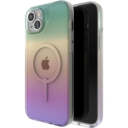 ZAGG Milan Snap iPhone 15 Plus Case - iPhone MagSafe Case with Drop Protection (13ft/4m), Durable Graphene, Anti-Yellowing & Scratch-Resistant, Wireless Charging MagSafe Case Iridescent