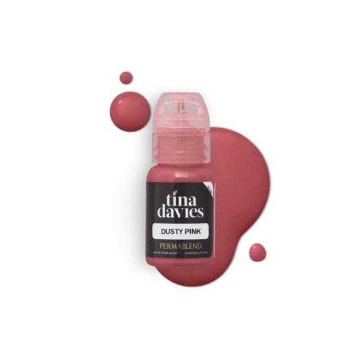 Tina Davies Professional Lip Pigment - Permanent Lip Makeup - Colours Heal True to Tone - High Retention - Dusty Pink, 1/2oz