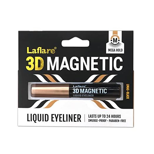 Laflare 3D Magnetic Liquid Eyeliner for 3D Magnetic Eyelashes, Smudge-Proof, Cruelty-Free, Paraben-Free, Fragrance-Free, Vegan, Mega Hold