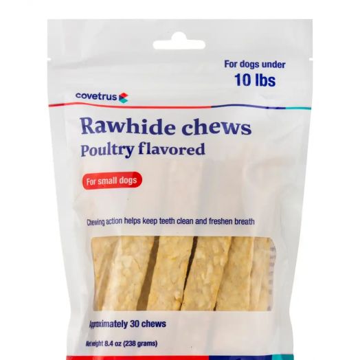 Covetrus Dental Rawhide Enzymatic Chews, Poultry Flavored for Small Dogs under 10 lbs (Formerly Enzy-Chews) - 30 Chews (8.4 oz / 238 Grams)