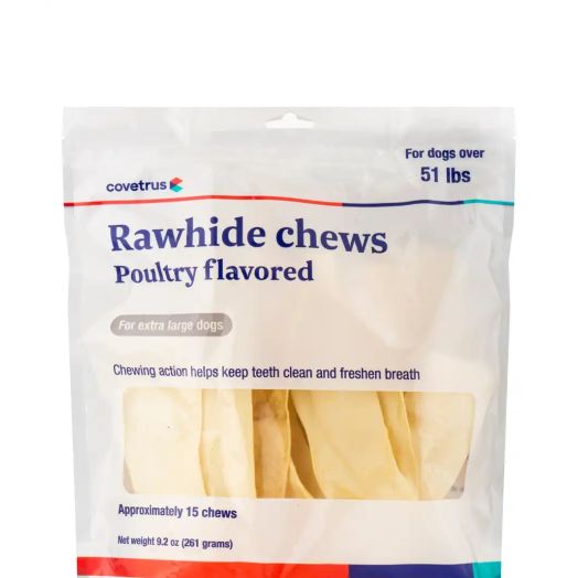 Covetrus Dental Rawhide Enzymatic Chews, Poultry Flavored for Extra Large Dogs 51+ lbs (Formerly Enzy-Chews) - 15 Chews (9.2 oz / 261 Grams)