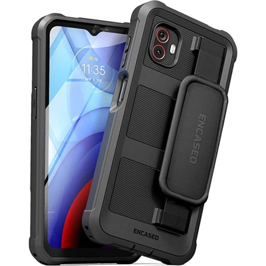 ENCASED Falcon Series for Samsung Galaxy XCover 6 Pro Case with Hand Strap, Full Body Protective Cover (Black)