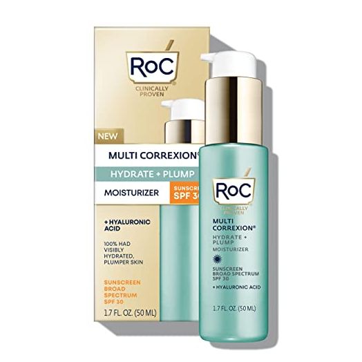 RoC Multi Correxion Hyaluronic Acid Anti Aging Daily Face Moisturizer with Broad Spectrum Sunscreen SPF 30, Paraben-free Skin Care for Women & Men, 1.7 oz
