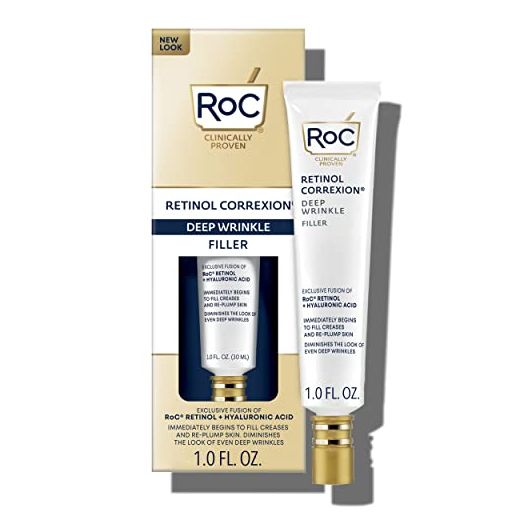 RoC Retinol Correxion Deep Wrinkle Facial Filler with Hyaluronic Acid, Skin Care Treatment for Fine Lines, Dark Spots, Acne Scars, 1 Ounce