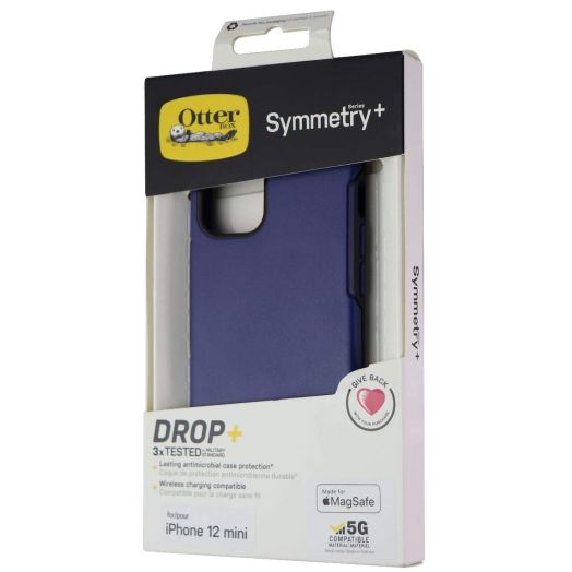 OtterBox Symmetry+ Case for iPhone 12 Mini with MagSafe, Shockproof, Drop Proof, Protective Thin Case, 3X Tested to Military Standard, Blue