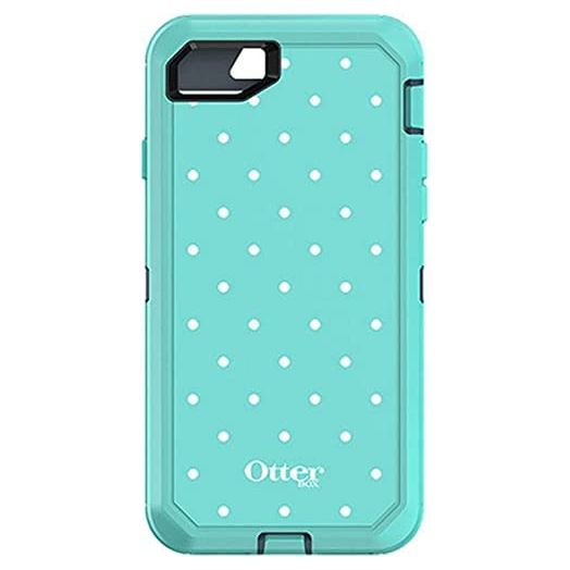 OtterBox Defender Series Case for iPhone SE (3rd and 2nd Gen) & iPhone 8/7 (Only - Not Plus) - Case Only - Non-Retail Packaging - Mint Dot (Tempest Blue/Aqua Mint/Mint Dot Graphic)