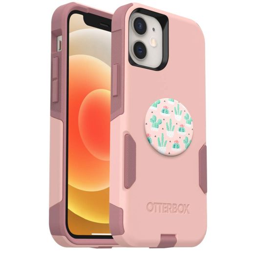 OtterBox COMMUTER SERIES Case for iPhone 12 mini - (BALLET WAY) + PopSockets PopGrip - (CACTUS POT)