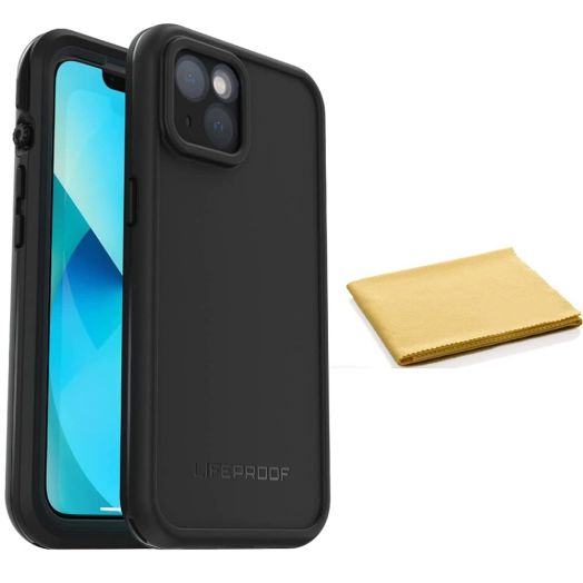 LifeProof FRE Series Waterproof Case with Magsafe for iPhone 13 (Only) - with Cleaning Cloth - Non-Retail Packaging - Black 27-55077-20-WC