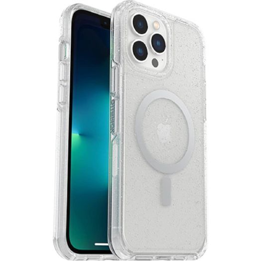 OtterBox Symmetry Clear Series+ Antimicrobial Case with MagSafe for iPhone 13 Pro Max & iPhone 12 Pro Max (Only) - Non-Retail Packaging - Stardust (Clear Glitter)