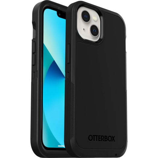 OtterBox iPhone 13 (ONLY). Holster available upon request and not included, see packaging for details. Defender Series XT Case - BLACK, screenless, rugged , snaps to MagSafe, lanyard attachment