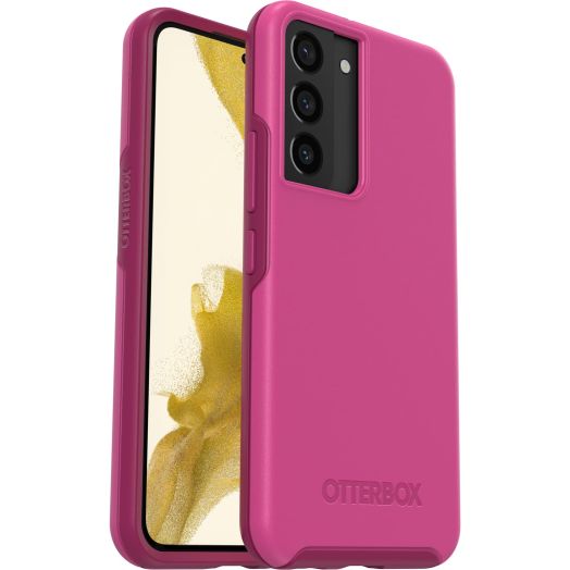 OtterBox Galaxy S22 Symmetry Series Case - RENAISSANCE PINK, ultra-sleek, wireless charging compatible, raised edges protect camera & screen