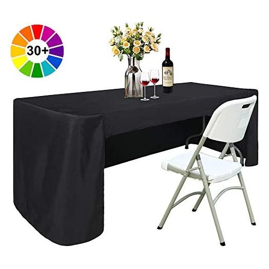 ABCCANOPY 6 FT Rectangle Dinner Tablecloth Table Cover for Rectangular Table in Washable Polyester Great for Buffet Table, Parties, Birthday, Wedding Housewares (Black)