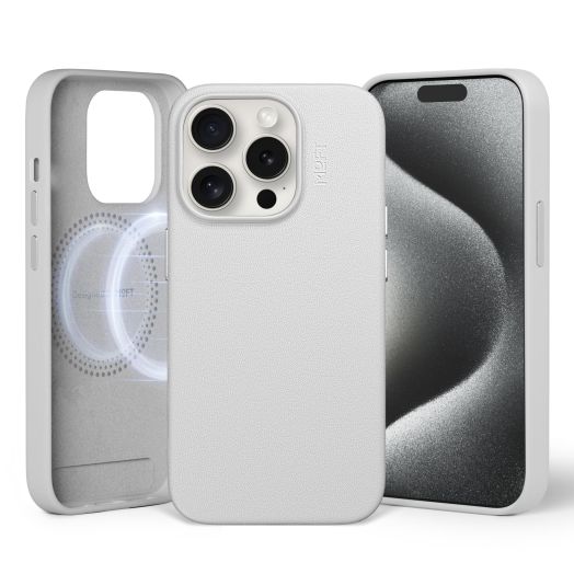 MOFT Designed for iPhone 14 Pro Case, MOVAS Vegan Leather Soft & Smooth & Anti-Scratch Protective Phone Case, Compatible with MagSafe, Fine Fiber Lining, Lifted Camera Ring, Misty Cove