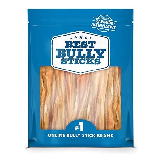 Best Bully Sticks 5-6-inch 100% Natural Beef Bladder Sticks Dog Treats (30 Pack) - Single-Ingredient Dental Health Dog Chews - Safe Alternative to Rawhide