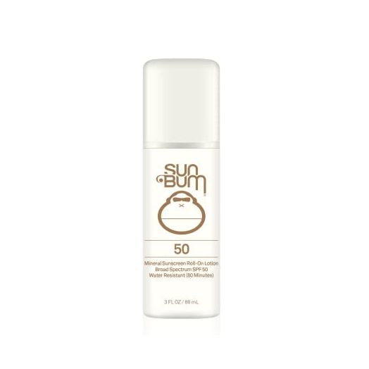 Sun Bum Mineral SPF 50 Sunscreen Roll-On Lotion Vegan and Reef Friendly Octinoxate & Oxybenzone Free Broad Spectrum Moisturizing UVA/UVB Easy Roller Ball Sunscreen Lotion with Zinc and Vitamin E 3 oz