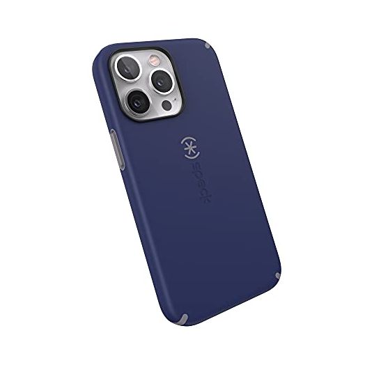 Speck iPhone 13 Pro Case - Drop Protection & Scratch Resistant, Built for MagSafe Case for iPhone13 Pro - Slim Design with Soft Touch Coating - Prussian Blue, Cloudy Gray CandyShell Pro