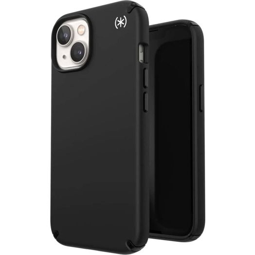 Speck iPhone 14 & iPhone 13 Case - Drop Protection, Scratch Resistant, Dual Layer Slim Phone Case for 6.1 Inch iPhones 14 - Built for MagSafe - Presidio2 - Black/Black/White
