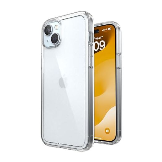 Speck Clear iPhone 15 Plus Case - Slim, Drop Protection - for iPhone 15 Plus & iPhone 14 Plus - Scratch Resistant, Anti-Yellowing, 6.7 Inch Phone Case - GemShell Clear