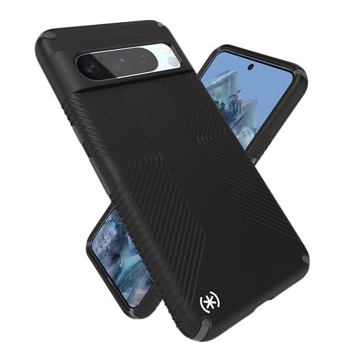 Speck Google Pixel 8 Pro Case - Drop Protection Grip - Scratch Resistant, Soft Touch Phone Case for Google Pixel 8 Pro - Presidio2 Grip Black/Slate Grey/White