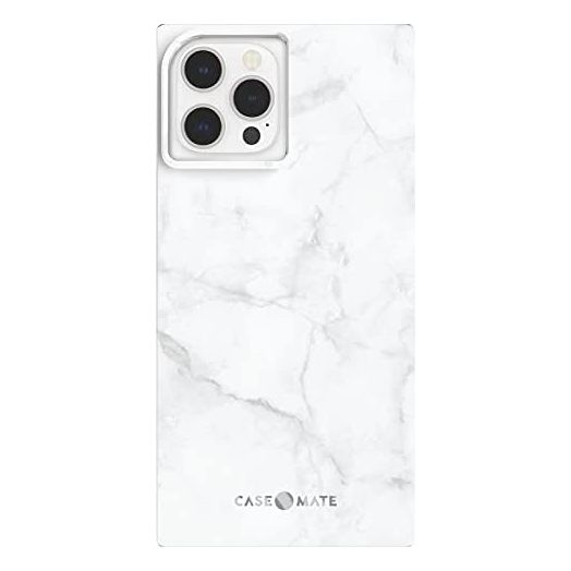 Case-Mate - BLOX - Square Case for iPhone 12 Pro Max - Slim - Lightweight - 10 Foot Drop Protection - White Marble