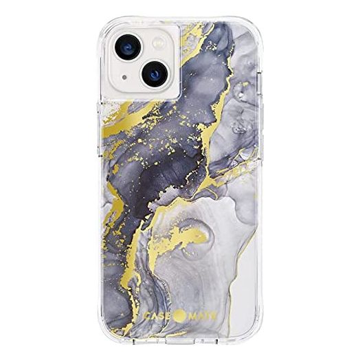 Case-Mate - Tough Prints - Case for iPhone 13 - Gold Foil Accents - 10 ft. Drop Protection - 6.1 Inch - Navy Marble