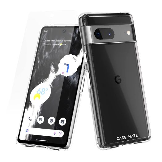 Case-Mate Tough Series - Google Pixel 7 Case Clear with FlexiShield Screen Protector [10ft Drop Protection] [Wireless Charging Compatible] Protective Phone Case for Pixel 7, Anti Yellow, Anti Scratch