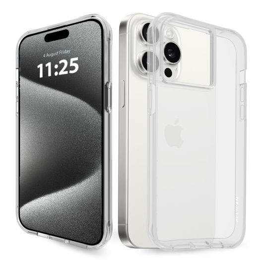 Pelican Ranger Series - iPhone 15 Pro Max Case 6.7" [Wireless Charging Compatible] [Anti-Yellow] Protective Phone Case with Anti-Scratch Tech [12ft MIL-Grade Drop Protection] 15 Pro Max Cover - Clear