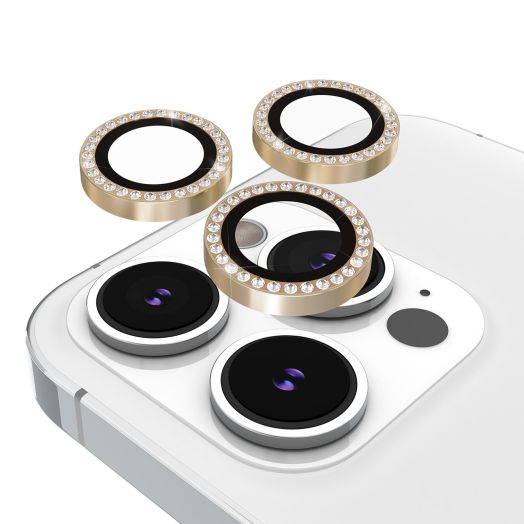 Kate Spade New York iPhone 15 Pro/iPhone 15 Pro Max Camera Lens Protector with Aluminum Rings - Crystal