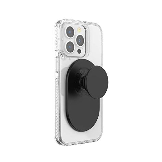 PopSockets Phone Grip Compatible with MagSafe®, Phone Holder, Wireless Charging Compatible, Pill-Shaped Grip - Black