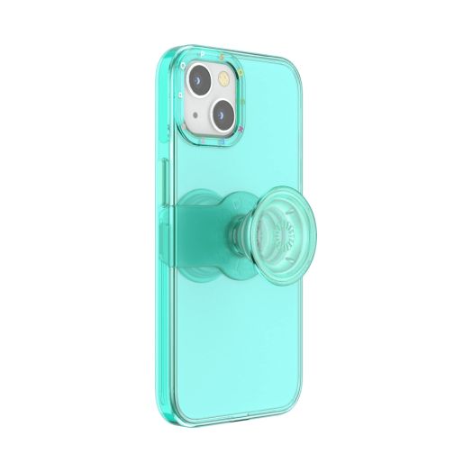 PopSockets: iPhone 13 Case with Phone Grip and Slide, Phone Case for iPhone 13 - Clear Spearmint
