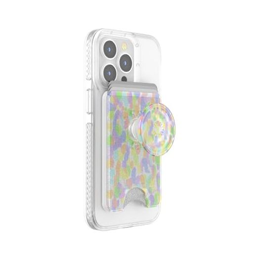 Phone Wallet with Expanding Grip, Phone Card Holder, Wireless Charging Compatible, Wallet Compatible with MagSafe - Rainbow Glass