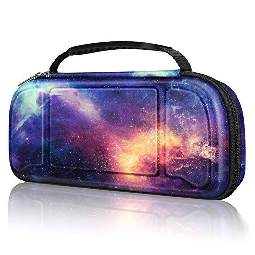 Fintie Carrying Case for Hori Nintendo Switch Split Pad Pro Controller - [Shockproof] Protective Cover Travel Bag w/30 Game Card Slots, Compatible with Nintendo Switch OLED Model, Galaxy