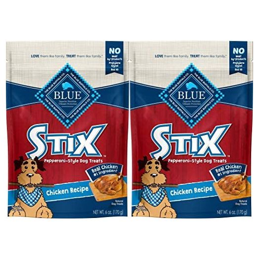 Blue Buffalo Stix Pepperoni-Style Chicken Recipe Dog Treats (Pack of 2)