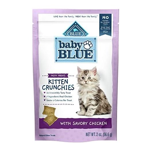 Blue Buffalo Baby BLUE Kitten Crunchies Natural Kitten Treats, Savory Chicken 2-oz Bag