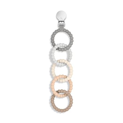 Ryan & Rose Cutie Clinks Attachable Teether Chew Toy for Babies (Neutral)