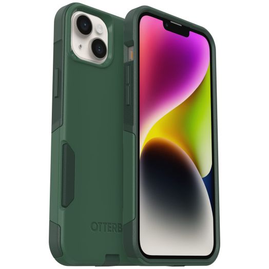 OtterBox iPhone 14 Plus Commuter Series Case - TREES COMPANY (Green), slim & tough, pocket-friendly, with port protection