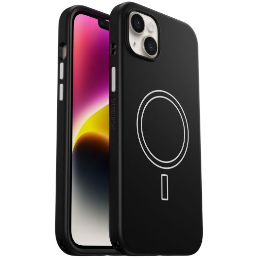OtterBox iPhone 14 Plus Colorful Grip Case - Snowfall (Black/White), Snaps to MagSafe, Ultra-Sleek, Raised Edges Protect Camera & Screen