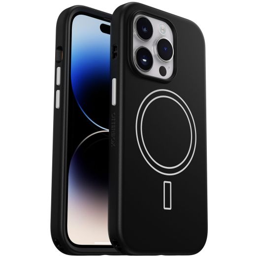 OtterBox iPhone 14 Pro Colorful Grip Case - Snowfall (Black/White), Snaps to MagSafe, Ultra-Sleek, Raised Edges Protect Camera & Screen